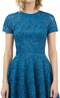 Kay Unger New York Mckenna Embroidered Lace Fit-&-Flare Dress
