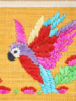 Thumbnail for your product : Serpui Marie Macaw Embroidered Straw Pouch