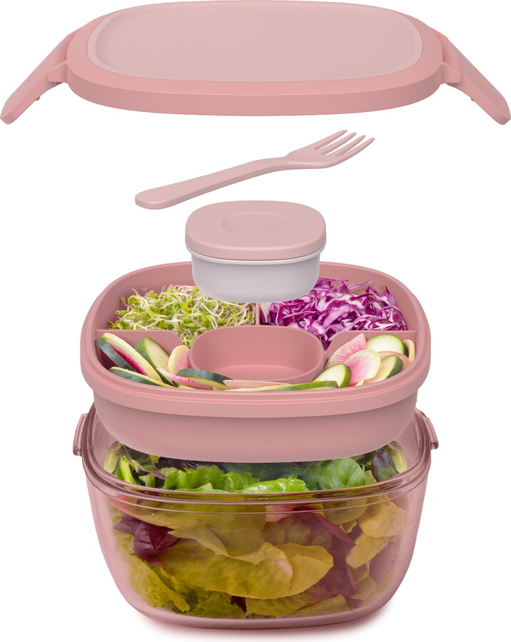 Bentgo Glass All-in-One Glass Salad Container (Tinted Glass) - Blush