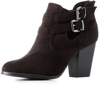 Charlotte Russe Buckled Cut-Out Ankle Booties