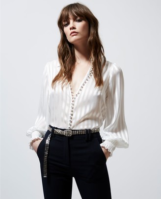 The Kooples Floaty white shirt with stripes