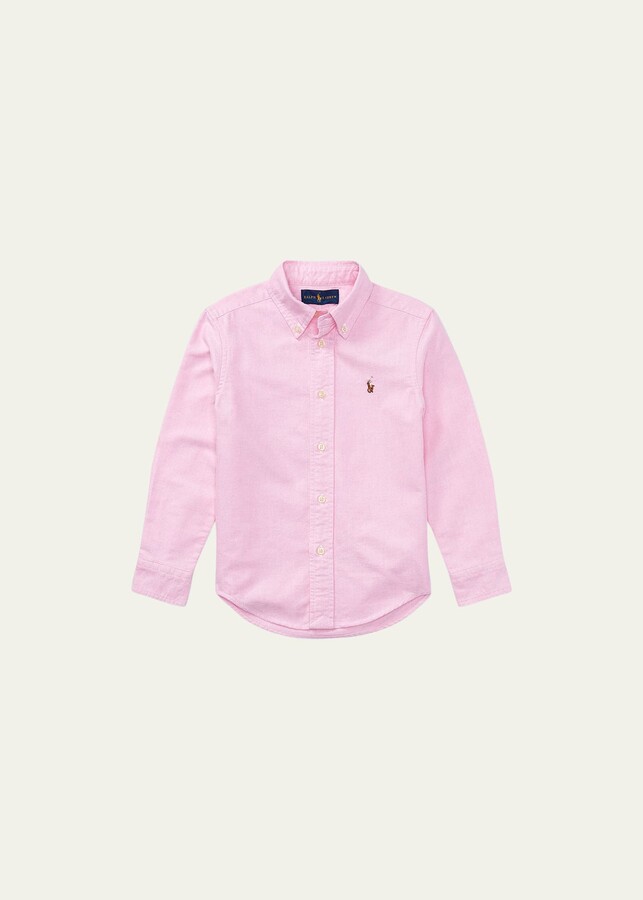 Polo Ralph Lauren Kids Cotton Oxford Sport Shirt (Little Kids) (New Rose)  Boy's Long Sleeve Button Up - ShopStyle