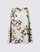 Thumbnail for your product : M&S Collection CURVE Floral Print Scuba A-Line Midi Skirt