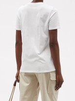 Thumbnail for your product : Balmain Buttoned-shoulder Logo-print Cotton-jersey T-shirt - White Black