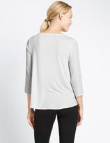 Thumbnail for your product : Marks and Spencer Tie Front 3/4 Sleeve Jersey Top