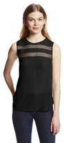 Thumbnail for your product : Magaschoni Women's Silk Crepe Shell with Sheer Insets