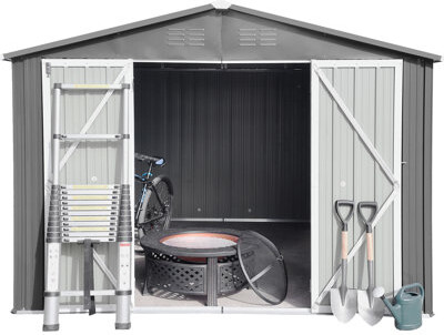 TUOXIN Outdoor Metal Shed Space 10Ftx12ft - Your Garden Assets 10X12 Customizable Hinged Door Feature
