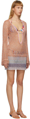 Emilio Pucci Multicolor Metallic Crochet Short Dress