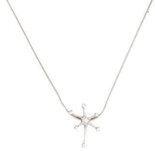 H.Stern 18K Diamond Snowflake Pendant Necklace
