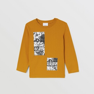 Burberry Childrens Long-sleeve Floral Wallpaper Print Cotton Top