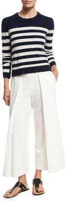 Rag & Bone Lillian Striped Cashmere Crewneck Sweater, Navy/White