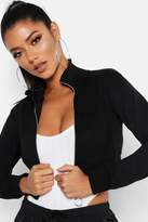 Thumbnail for your product : boohoo Cropped Zip Front Jacket