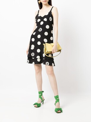 Chanel Pre Owned 1997 CC polka dot sleeveless silk dress - ShopStyle