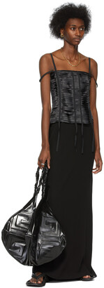 Givenchy Black Satin Ribbon Bustier Dress