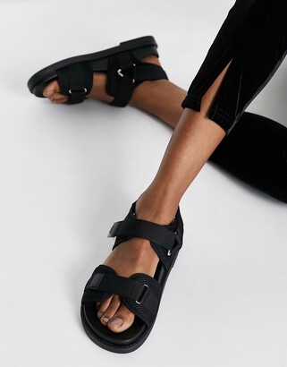 Monki Misha dad sandals in black - BLACK - ShopStyle