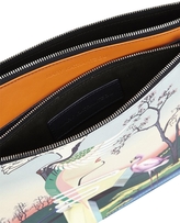 Thumbnail for your product : Mary Katrantzou Orange printed leather clutch