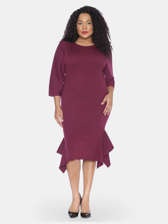 SLINK Jeans Sweater Dress with Ruffle Hem ShopStyle