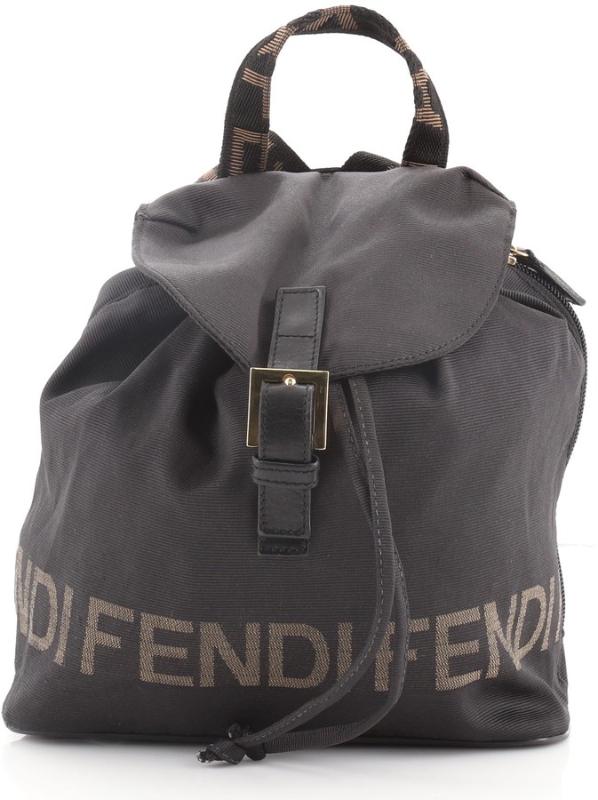 Fendi Vintage Logo Drawstring Backpack Nylon Medium - ShopStyle