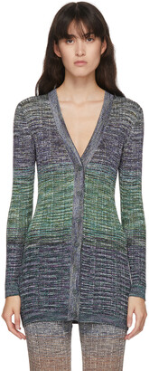 Missoni Green & Purple Knit Colorblock Cardigan