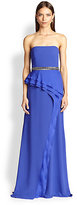 Thumbnail for your product : Badgley Mischka Strapless Fold-Over Gown