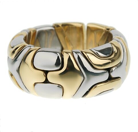 Bulgari 18K & Stainless Steel Alveare Ring (Authentic Pre-Loved)