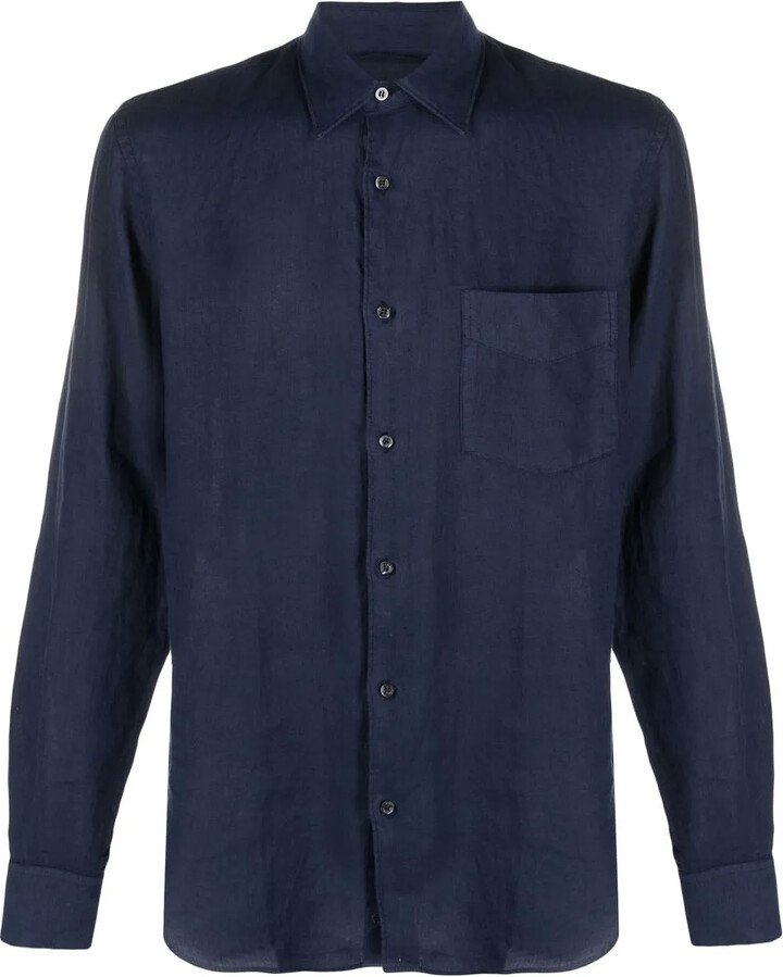 Aspesi Pointed-Collar Long-Sleeved Shirt