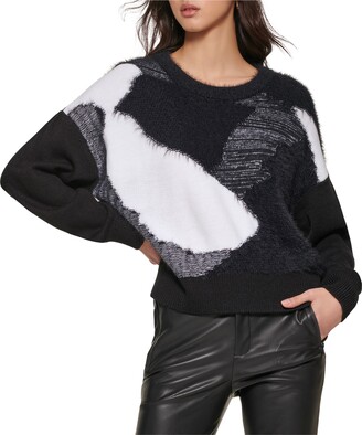 DKNY Eyelash Colorblock Sweater