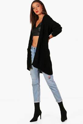 boohoo Tall Slouchy Cable Cardigan