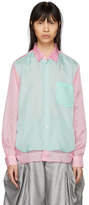 Comme des Garçons Homme Plus Pink and Blue Cupro Taffeta Shirt