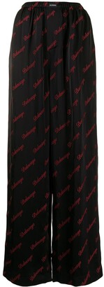 Balenciaga Embroidered Logo Pattern Trousers
