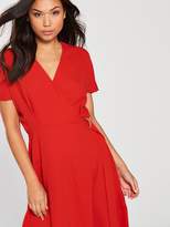 Thumbnail for your product : Warehouse Crepe Wrap Dress - Red