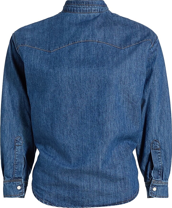 A.W.A.K.E. Mode Women's Back To Front Denim Shirt - Mid Blue - Size 2