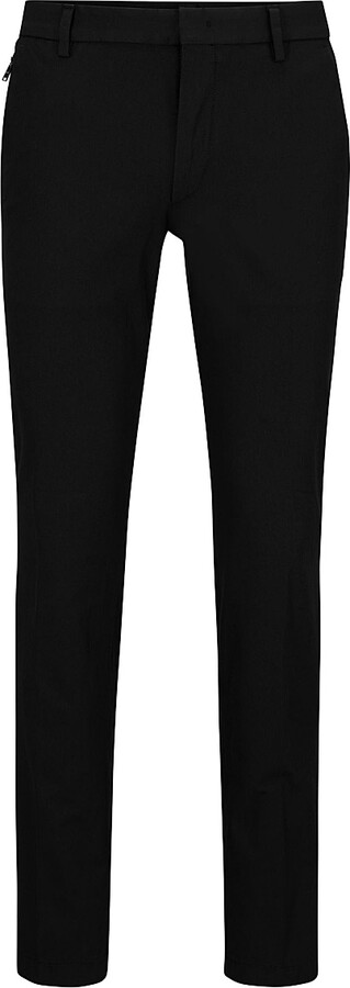 HUGO BOSS Men's Slim-Fit Trousers in Stretch Cotton - Turquoise - Size 32