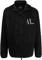Thumbnail for your product : Armani Exchange Logo-Print Hooded Windbreaker Jacket