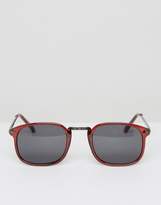 Thumbnail for your product : ASOS Square Sunglasses In Burgundy With Gunmetal Arms