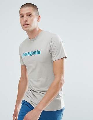 Patagonia Slim Fit T-Shirt With Text Logo In Grey