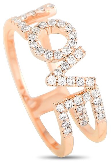Diamond Select Cuts 14K Rose Gold 0.35 Ct. Tw. Diamond Love Ring - ShopStyle
