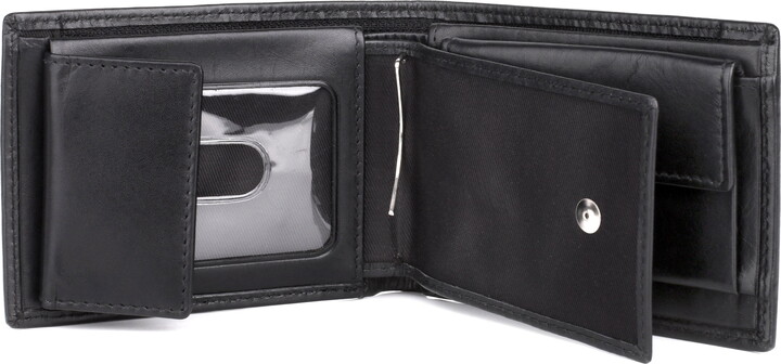 Dopp Men’s Regatta Convertible Billfold w/Zip Bill Compartment Leather, Black