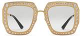 Oversize square-frame metal sunglasses