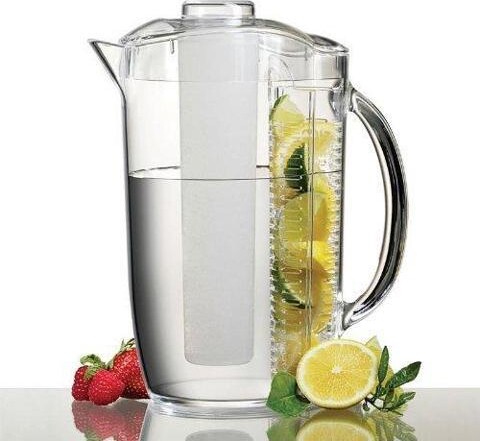 Prodyne Clear Iced Fruit Infusion Natural Fruit Flavor Pitcher
