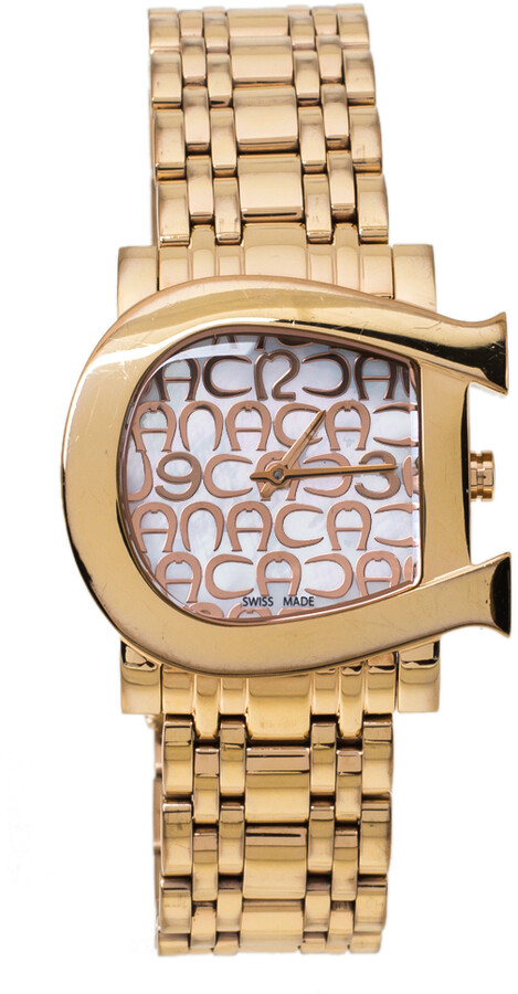 Aigner Mother of Pearl Gold Plated Stainless Steel Genua Due A31600 Women's  Wristwatch 31 mm - ShopStyle Watches