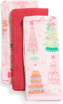 3pk Enchanted Holiday Candy Forest Kitchen Towels | Cotton