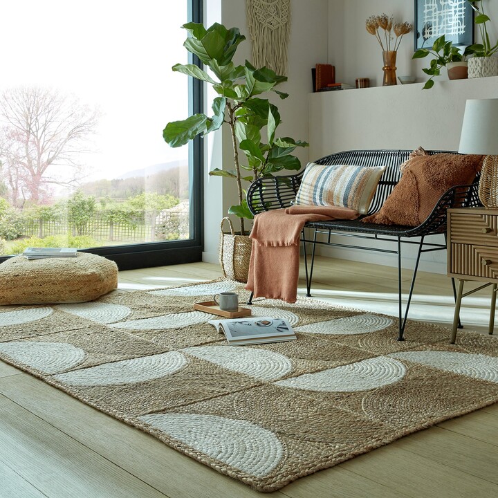 Dunelm Curves Jute Rug Curves Jute Natural and White ShopStyle