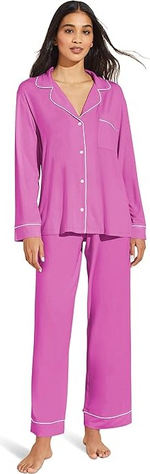 Eberjey Gisele - PJ Set Women's Pajama Sets Italian Rose/Ivory : XS, Modal/Spandex/Tencel