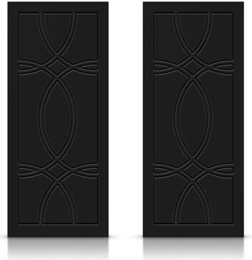 Calhome Paneled Manufactured Wood Painted Sliding Closet Doors