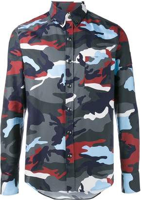 Moncler Moncler camouflage print shirt