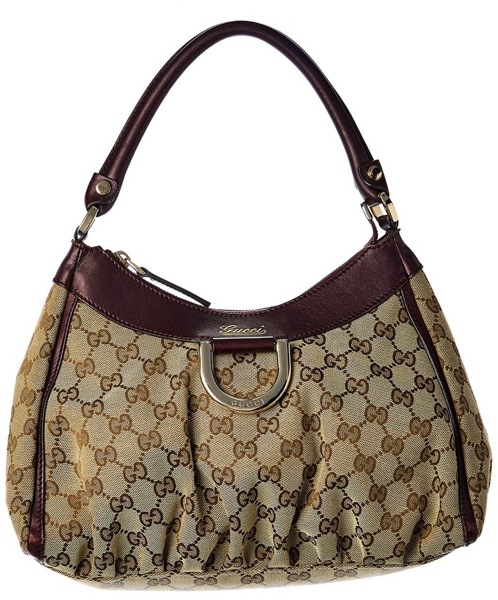 Gucci Brown Gg Canvas Small D-Ring Abbey Shoulder Bag (Authentic Pre-Owned)  - ShopStyle