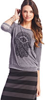 Thumbnail for your product : Wet Seal Karma Hand 3/4-Sleeve Tee