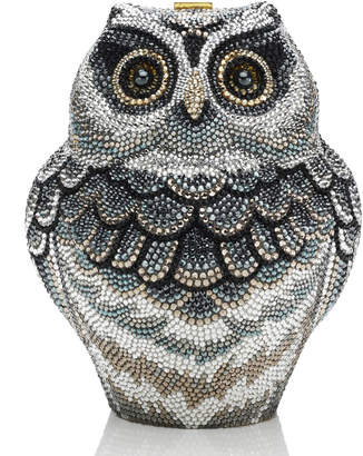 Judith Leiber Wisdom Owl Evening Clutch Bag, Black