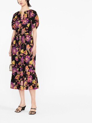 Diane von Furstenberg Floral-Print Belted-Waist Dress